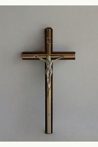 Krzyż drewniany ciemny z paskiem 20 cm