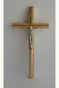 Krzyż drewniany jasny z paskiem 16 cm