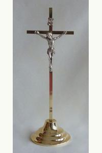 Krzyż stojący metalowy złoty