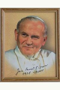 Obraz w drewnianej ramie - Święty Jan Paweł II