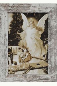 Obrazek Anioł Stróż z dziećmi na kładce