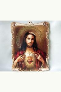 Obrazek na drewnie Serce Jezusa